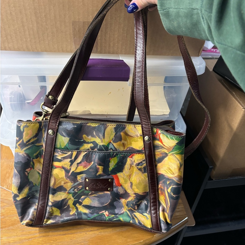 Patricia Nash Multicolor Floral Leather Shoulder Bag